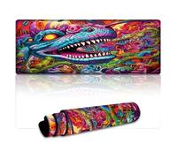 Tappetino per mouse grande con motivo psichedelico coccodrillo del Nilo lavabile 30 x 80 cm per laptop PC scrivania design carino accessori per ufficio