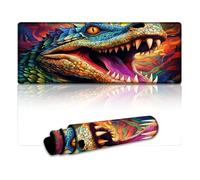 Tappetino per mouse grande con motivo psichedelico coccodrillo del Nilo lavabile 30 x 80 cm per laptop PC scrivania design carino accessori per ufficio