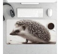 Tappetino per mouse grande, con riccio, protezione impermeabile per tastiera e mouse, base in gomma antiscivolo, tappetino da scrivania, tappetino per mouse da gioco, per ufficio e casa, 30 x 60 cm