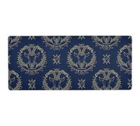 Tappetino per mouse grande con segno zodiacale dorato e astrologia, per viaggi, grande, 80 x 30 cm