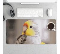Tappetino per mouse grande, con simpatico calopsitta, impermeabile, per tastiera e mouse, base in gomma antiscivolo, tappetino per mouse da gioco, per ufficio e casa, 30 x 60 cm