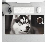 Tappetino per mouse grande, con simpatico cane husky, protezione impermeabile da scrivania per tastiera e mouse, base in gomma antiscivolo, tappetino da scrivania, tappetino per mouse da gioco, per