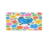 Tappetino per mouse grande con simpatico pollo in fiori, sottomano da scrivania impermeabile, tappetino da scrivania per computer portatile, tappetino per scuola, ufficio, casa, 30,5 x 61 cm