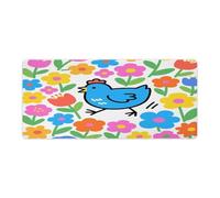 Tappetino per mouse grande con simpatico pollo in fiori, sottomano da scrivania impermeabile, tappetino da scrivania per computer portatile, tappetino per scuola, ufficio, casa, 40,6 x 91,4 cm