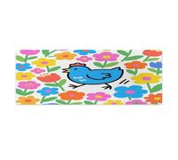 Tappetino per mouse grande con simpatico pollo in fiori, sottomano da scrivania impermeabile, tappetino da scrivania per computer portatile, tappetino per scuola, ufficio, casa, 30,5 x 81,3 cm