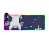 Tappetino per mouse grande con unicorno in stile cartone animato che fa una danza e si muove Wirel, grande tappetino per mouse esteso da scrivania, 89,9 x 40 cm, grande tappetino per mouse per