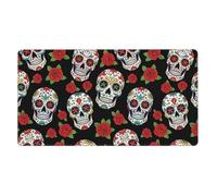 Tappetino per mouse grande da scrivania, protezione impermeabile per computer portatile, tappetino per mouse da gioco compatibile con teschi di zucchero messicani per scuola, ufficio, casa, 16x29,5 po