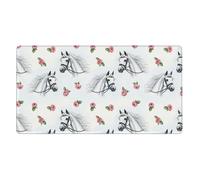 Tappetino per mouse grande da scrivania, tappetino per mouse da gioco impermeabile compatibile con la pittura ad di un cavallo bianco, blocco per scrivere con protezione per computer per sc