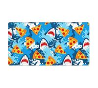 Tappetino per mouse grande da scrivania, tappetino per mouse da gioco impermeabile compatibile con Pizza Shark Art, blocco per scrivere con protezione per computer per scuola, ufficio, casa, 16x29,5 p