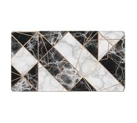 Tappetino per mouse grande da scrivania, tappetino per mouse da gioco impermeabile compatibile con triangolo geometrico in marmo glitterato oro rosa, blocco per scrivere protettivo per computer per sc