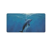 Tappetino per mouse grande delfino nell'oceano, 30,5 x 61 cm, impermeabile, antiscivolo, per tastiera da gioco, tappetino per mouse carino per computer portatile, casa, ufficio