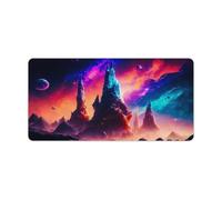 Tappetino per mouse grande Fantasy Planet base in gomma antiscivolo impermeabile e antimacchia adatto per PC MacBook laptop 30x60cm