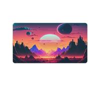 Tappetino per mouse grande Gmaing Esplorando un mondo lontano Tappetino per mouse grande 40x75cm Tappetino da scrivania con bordo cucito Accessori per scrivania per computer Base antiscivolo