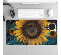 Tappetino per mouse grande, il più bello tappetino da scrivania con girasole, impermeabile, tappetino da scrivania per tastiera e mouse, base in gomma antiscivolo, tappetino per mouse da gioco, per