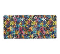 Tappetino per mouse grande lavabile a forma di puzzle colorato per scrivania per casa ufficio grande tappetino per mouse gigante 80 x 30 cm