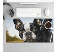 Tappetino per mouse grande, motivo: cucciolo di cane Boston, impermeabile, tappetino da scrivania per tastiera e mouse, base in gomma antiscivolo, tappetino da scrivania, tappetino per mouse da gioco