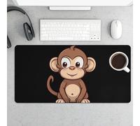 Tappetino per mouse grande, motivo scimmia marrone, protezione impermeabile per tastiera e mouse, base in gomma antiscivolo, tappetino da scrivania, tappetino per mouse da gioco, per ufficio e casa