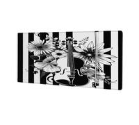 Tappetino per mouse grande, nero, bianco, per violino, da gioco, lungo, in gomma antiscivolo, grande, per tastiera del computer, protezione impermeabile, per computer portatile, per giochi, ufficio, P