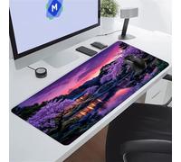 Tappetino per Mouse Grande Paesaggio Fantasy Giapponese Tappetino Mouse XXL Gaming 900x400x2 mm con Bordi Cuciti Migliora Precisione e Velocità Tappetino Scrivania Grande per Giochi e Ufficio