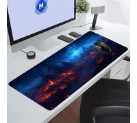 Tappetino per Mouse Grande Paesaggio Fantasy Oscuro Tappetino Mouse XXL Gaming 900x300x3 mm con Bordi Cuciti Migliora Precisione e Velocità Tappetino Scrivania Grande per Giochi e Ufficio