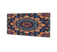 Tappetino per mouse grande, stile bohémien, mandala, boho, lungo, da gioco, in gomma antiscivolo, grande, per tastiera del computer, protezione impermeabile, per laptop, per giochi, ufficio, PC, 31,5
