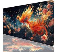 Tappetino per Mouse,Grande Tappetino Mouse XXL 1500 x 800 x 3 MM,Mouse e Tastiera arancia Mouse Pad,Impermeabile,Testurizzato Premium,Tappetino Scrivania Antiscivolo per Giocatore/Ufficio Fenice XF-10
