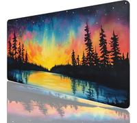 Tappetino per Mouse, Grande Tappetino Mouse XXL 700 x 400 x 3 MM, Mouse e Tastiera colorato Mouse Pad, Impermeabile, Tappetino Scrivania Antiscivolo per Giocatore/Ufficio Cielo notturno XF-280