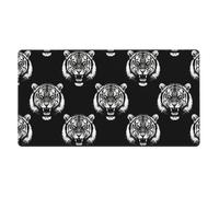 Tappetino per mouse, grande tappetino per tastiera da gioco, base in gomma antiscivolo, compatibile con Tiger Black e White, grande protezione per scrivania estesa per ufficio domestico, 16x29,5 polli
