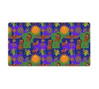 Tappetino per mouse, grande tappetino per tastiera da gioco, base in gomma antiscivolo, compatibile con l'arte tribale messicana Maya di Oaxaca, Messico, grande protezione per scrivania estesa per uff