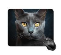 Tappetino per Mouse Gray Cat Stares Tappetino Mouse Gaming Portatile Personalizzato Mousepad Forma Rettangolare, per Ufficio, Computer, Scrivania, 25x30cm