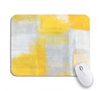 Tappetino per Mouse Gray White Grey And Yellow Abstract Painting Contemporary Gallery Tappetino Mouse Gaming Confortevole Portatile Tappetino Mouse Piccolo, per Casa, Ufficio, 25 x 30cm
