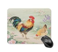 Tappetino per mouse, grazioso tappetino da scrivania con base in gomma antiscivolo, bellissimo gallo, gallina, divertente, quadrato, per ufficio e gioco, accessori decorativi per computer per casa e