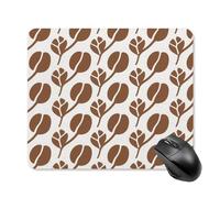 Tappetino per mouse, grazioso tappetino da scrivania con base in gomma antiscivolo, motivo chicco di caffè marrone, divertente, quadrato, per ufficio e giochi, accessori decorativi per computer per