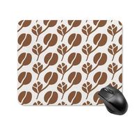 Tappetino per mouse, grazioso tappetino da scrivania con base in gomma antiscivolo, motivo chicco di caffè marrone, divertente, quadrato, per ufficio e giochi, accessori decorativi per computer per