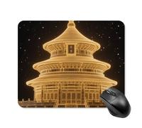 Tappetino per mouse, grazioso tappetino da scrivania con base in gomma antiscivolo, tempio del cielo, divertente, quadrato, per ufficio e giochi, accessori decorativi per computer per casa e ufficio