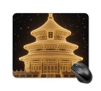 Tappetino per mouse, grazioso tappetino da scrivania con base in gomma antiscivolo, tempio del cielo, divertente, quadrato, per ufficio e giochi, accessori decorativi per computer per casa e ufficio