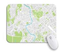 Tappetino per Mouse Green Aerial City Map of Rome Italy Road Area Tappetino Mouse Pad Antipolvere Base Antiscivolo in Gomma Tappetino per Il Mouse Antiscivolo, per Gaming Mouse, Casa, 25 x 30cm