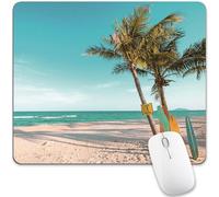Tappetino per Mouse Green Beach Cute Summer Tropical Palm Tree Seaside Multifunzione Mouse Pad Confortevole Desk Mat per Ufficio Gaming Laptop 10X12In