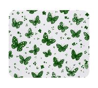 Tappetino per Mouse Green Butterfly And Flower Pattern Tappetino Mouse Gaming Base Antiscivolo in Gomma Antipolvere Mousepad Forma Rettangolare, per Gaming Mouse, Ufficio, Casa, 25x30cm
