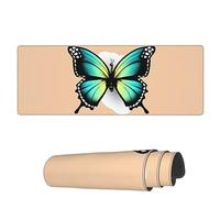 Tappetino per Mouse Green Butterfly Beautiful Tappetini Mouse Portatile Sottomano, per Casa, Computer, Laptop, 80x30cm