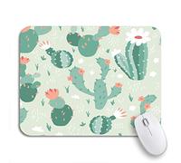 Tappetino Per Mouse Green Cactus Cactuses And Flowers Pattern Exotic Abstract Aloe Tappetino Mouse Gaming Lavabile Portatile Tappetino Mouse Piccolo, Per Gioco, Scrivania, 25 x 30cm