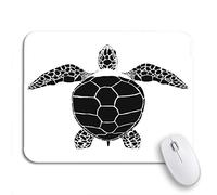 Tappetino per Mouse Green Drawing Black Sea Turtle Tattoo Animal Beauty Creature Tappetini Mouse Antipolvere Base Antiscivolo in Gomma Sottomano, per Scrivania, Laptop, 25 x 30cm