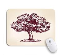 Tappetino per Mouse Green Family Tree Llustration Realistic Sketch Drawn Sawmill Abundance Tappetino Mouse Confortevole Tappetino per Il Mouse Antiscivolo, per Computer, Gioco, 25 x 30cm