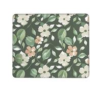 Tappetino per Mouse Green Flower Petals Pattern Tappetino per Il Mouse Antiscivolo Antipolvere Base Antiscivolo in Gomma Sottomano, per Computer, Laptop, Scrivania, 25x30cm