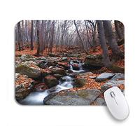 Tappetino per Mouse Green Landscape Mountain Stream in Deep Fall Mousepad Forma Rettangolare Base Antiscivolo in Gomma Portatile Tappetino Mouse Piccolo, per Computer, Gioco, 25 x 30cm