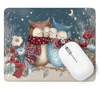 Tappetino per Mouse Gufo Tappetino Mouse Fiore Mousepad Gaming, Piccolo Tappeto Scrivania 340 x 280 mm, Durevole e Facile da Pulire, Superficie Antiscivolo Mousepad per Computer Accessori p1j-730