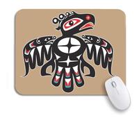 Tappetino per Mouse Haida Thunderbird Native American Tribal North Pattern Traditional Animal Tappetini Mouse Portatile Antipolvere Tappetino Mouse Piccolo, per Casa, Scrivania, 25 x 30cm