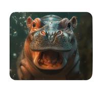 Tappetino per Mouse Happy Baby Hippo Animal Mousepad Waterproof Mouse Pad Lavabile Tappetino per Tastiera per Gaming Computer Portatile Pc 25X30Cm