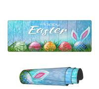 Tappetino per Mouse Happy Easter Bunny Eggs Tappetino per Il Mouse Antiscivolo Impermeabile Mousepad Forma Rettangolare, per Scrivania, Computer, Gaming Mouse, 80x30cm