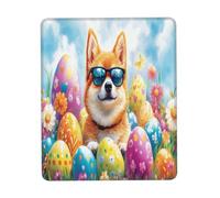 Tappetino Per Mouse, Happy Easter Day Shiba Inu Dog Puppy Dog Tampone Per Mouse Multifunzionale Gaming Mousepad Ergonomico Gaming Tappetino Mouse Per Gaming Gamers 25X30Cm